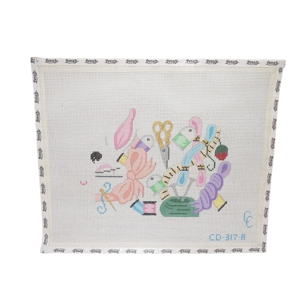 Threads by CB Hand Painted Needlepoint Canvas Sewing Notions CD-317-A Pastel